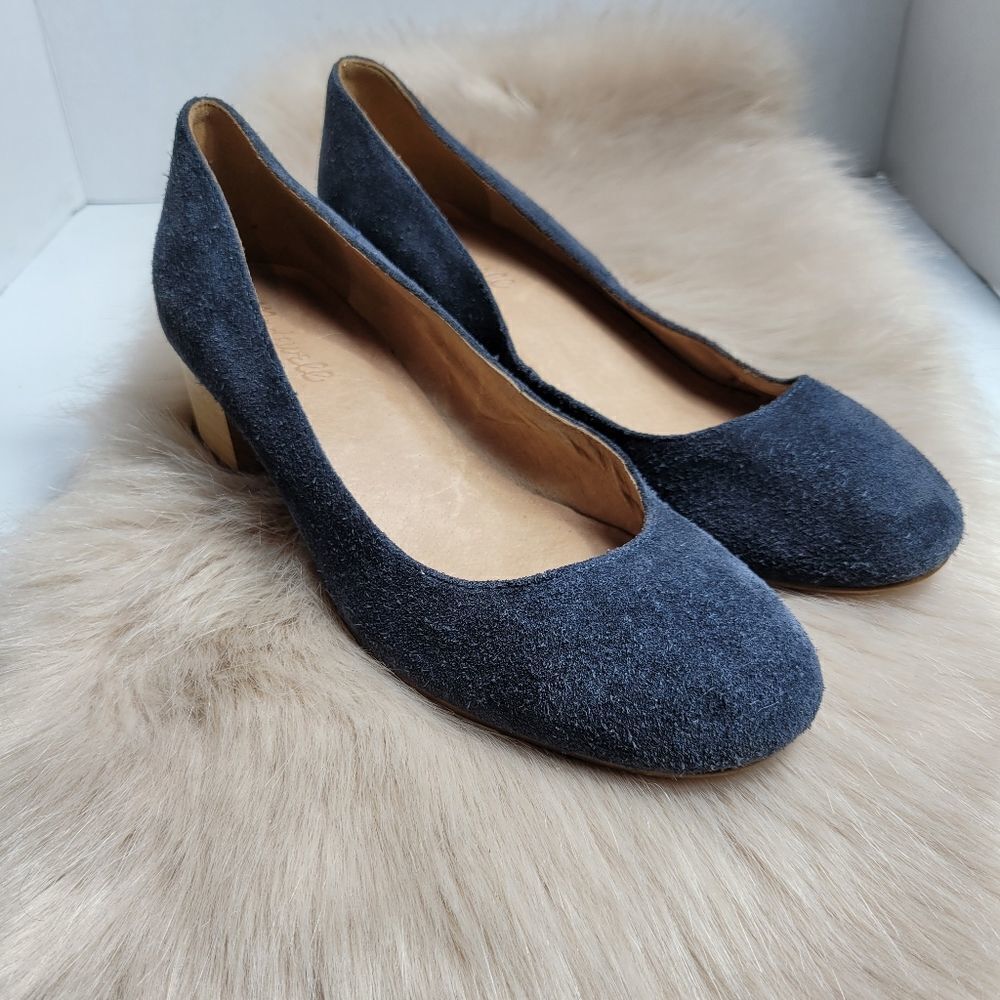 Madewek Ella Navy Suede Pump Womens Shoes